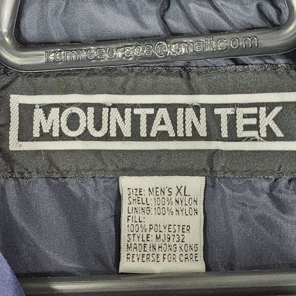 Mens Blue Mountain Tek Nylon Hooded Jacket Coat Drawstrings Full Zip Size XL - Picture 6 of 10